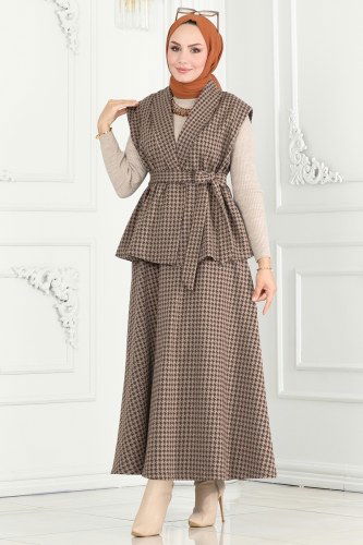 moda selvim طقم بني 2663SL432 - Thumbnail