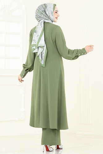 moda selvim طقم أخضر عشبي 2664SL432 - Thumbnail