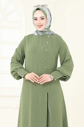 moda selvim طقم أخضر عشبي 2664SL432 - Thumbnail