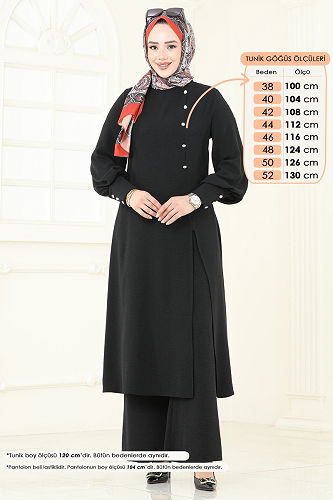 moda selvim طقم أسود 2664SL432 - Thumbnail