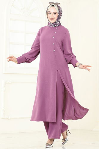 moda selvim طقم وردي غامق 2664SL432 - Thumbnail