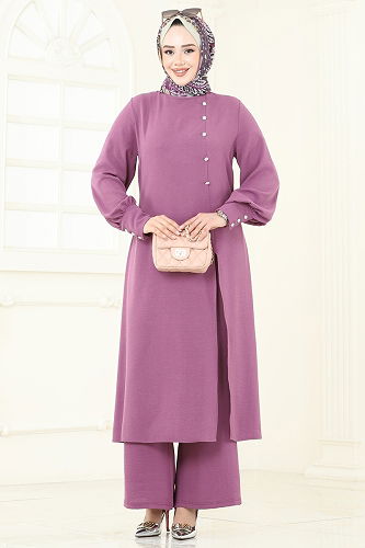 moda selvim طقم وردي غامق 2664SL432 - Thumbnail