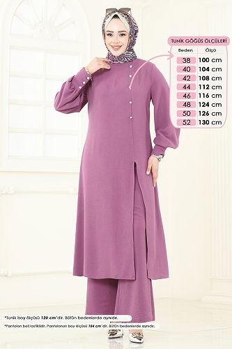 moda selvim طقم وردي غامق 2664SL432 - Thumbnail