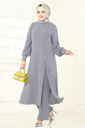 moda selvim طقم رمادي 2664SL432 - Thumbnail