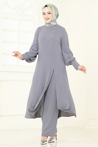 moda selvim طقم رمادي 2664SL432 - Thumbnail