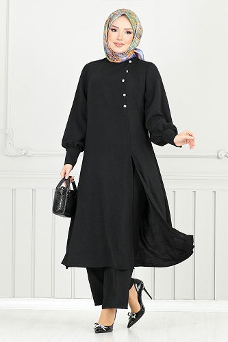 moda selvim طقم أسود 2664SL890-M - Thumbnail