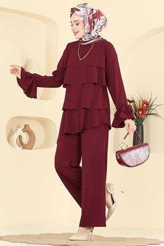 moda selvim Combined 2666MSZ1172 Burgundy - Thumbnail