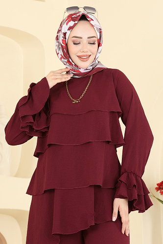 moda selvim Combined 2666MSZ1172 Burgundy - Thumbnail