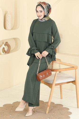 moda selvim طقم اخضر عفني 2666MSZ1172 - Thumbnail
