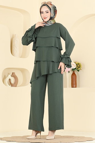 moda selvim طقم اخضر عفني 2666MSZ1172 - Thumbnail