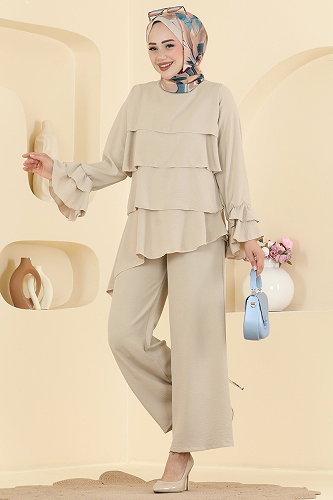 moda selvim طقم بيج 2666MSZ1172 - Thumbnail