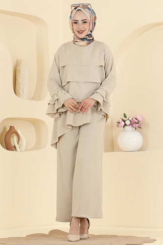 moda selvim طقم بيج 2666MSZ1172 - Thumbnail