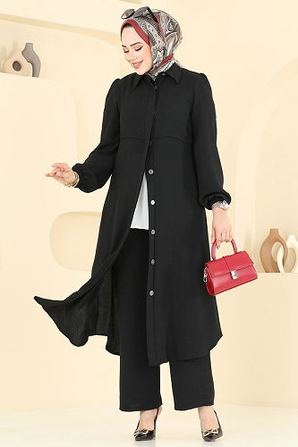 moda selvim طقم أسود 2666SL432 - Thumbnail