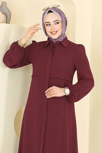 moda selvim طقم خمري 2666SL432 - Thumbnail