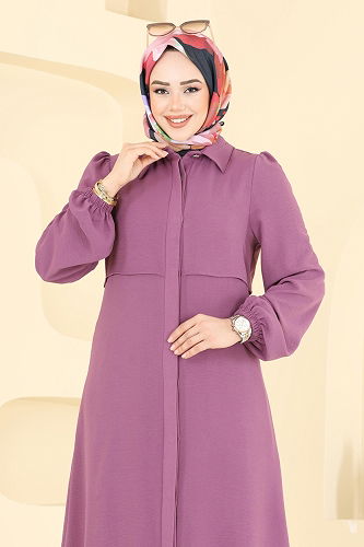 moda selvim طقم ليلكي غامق 2666SL432 - Thumbnail