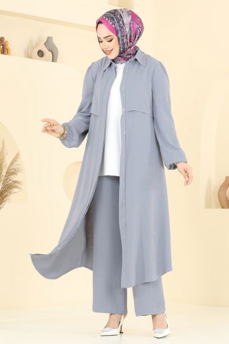 moda selvim طقم رمادي 2666SL432 - Thumbnail