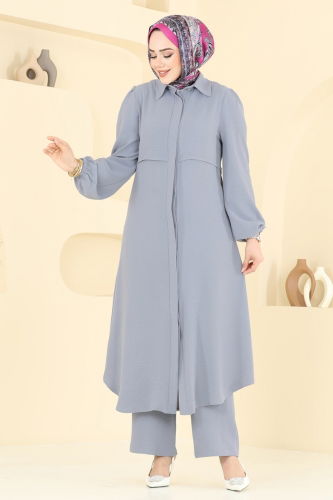 moda selvim طقم رمادي 2666SL432 - Thumbnail