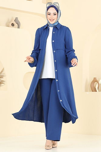 moda selvim طقم ازرق 2666SL432 - Thumbnail