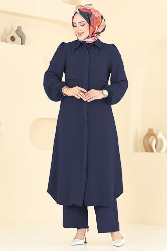 moda selvim طقم كحلي 2666SL432 - Thumbnail