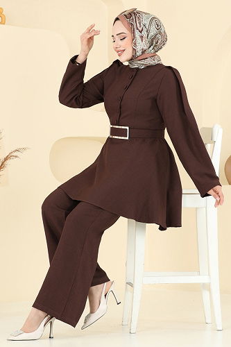 moda selvim طقم بني 2668SL432 - Thumbnail