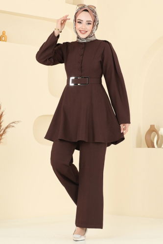 moda selvim طقم بني 2668SL432 - Thumbnail