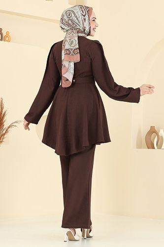 moda selvim طقم بني 2668SL432 - Thumbnail