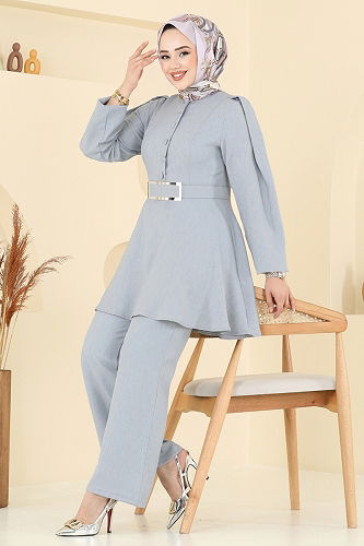 moda selvim طقم رمادي 2668SL432 - Thumbnail