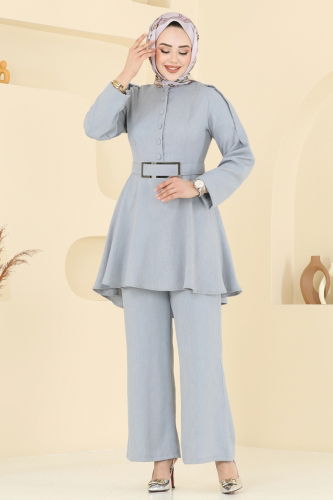 moda selvim طقم رمادي 2668SL432 - Thumbnail