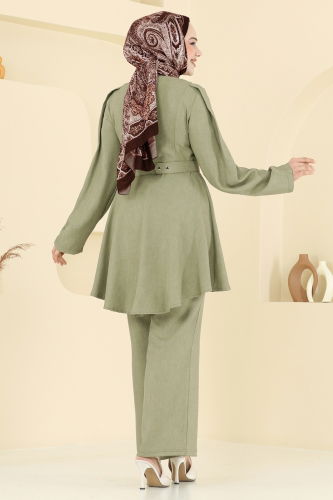 moda selvim طقم أخضر عفني فاتح 2668SL432 - Thumbnail