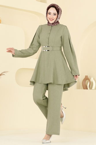 moda selvim طقم أخضر عفني فاتح 2668SL432 - Thumbnail