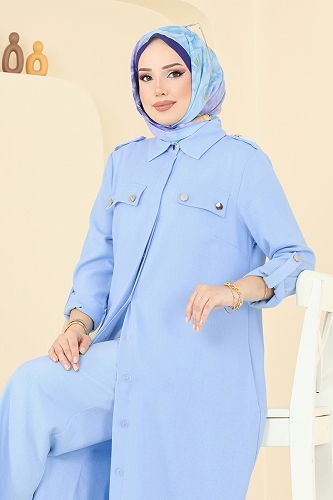 moda selvim طقم أزرق فاتح 2669SL432 - Thumbnail