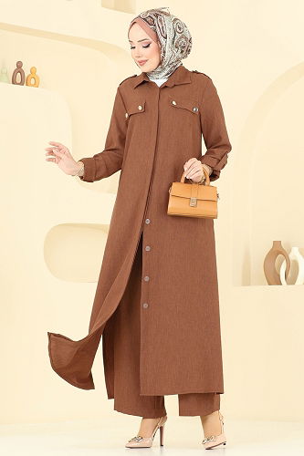 moda selvim طقم عسلي 2669SL432 - Thumbnail