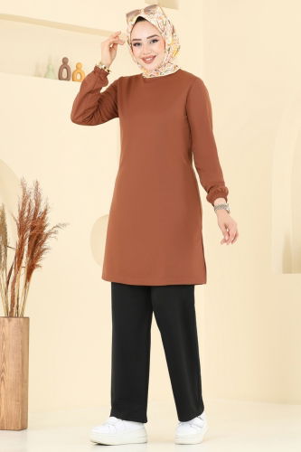 moda selvim طقم بني وأسود 2670SL432 - Thumbnail