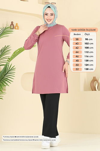 moda selvim طقم وردي غامق وأسود 2670SL432 - Thumbnail