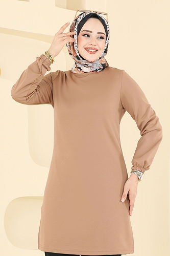 moda selvim طقم بيج غامق واسود 2670SL432 - Thumbnail