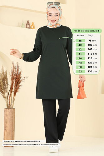 moda selvim طقم زيتي واسود 2670SL432 - Thumbnail