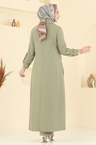 moda selvim طقم أخضر عشبي 2671SL432 - Thumbnail