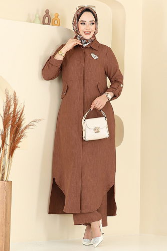 moda selvim طقم بني 2671SL432 - Thumbnail