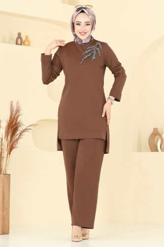moda selvim طقم بني 2672SL432 - Thumbnail