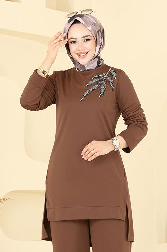 moda selvim طقم بني 2672SL432 - Thumbnail