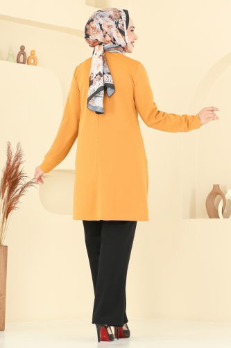 moda selvim طقم خردلي وأسود 2672SL432 - Thumbnail