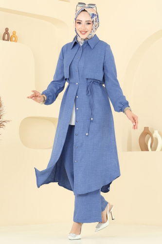 moda selvim طقم أزرق 2674SL432 - Thumbnail