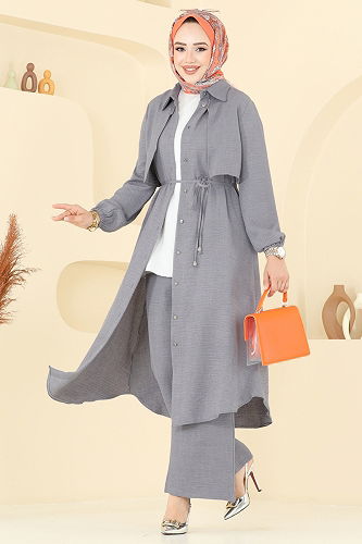 moda selvim طقم رمادي 2674SL432 - Thumbnail