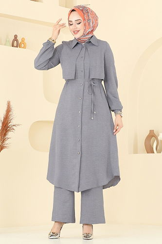 moda selvim طقم رمادي 2674SL432 - Thumbnail