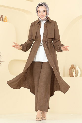 moda selvim طقم بني فاتح 2674SL432 - Thumbnail