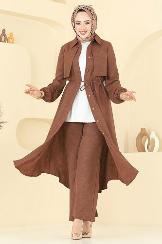 moda selvim طقم عسلي 2674SL432 - Thumbnail