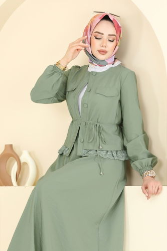moda selvim طقم أخضر عشبي 2675SL432 - Thumbnail
