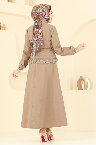 moda selvim طقم بيج غامق 2675SL432 - Thumbnail