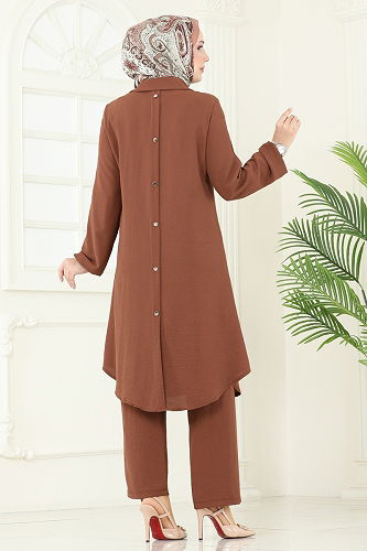 moda selvim طقم عسلي 2676SL432 - Thumbnail