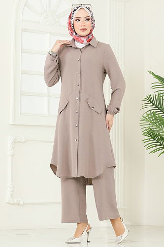 moda selvim طقم بيج 2676SL432 - Thumbnail